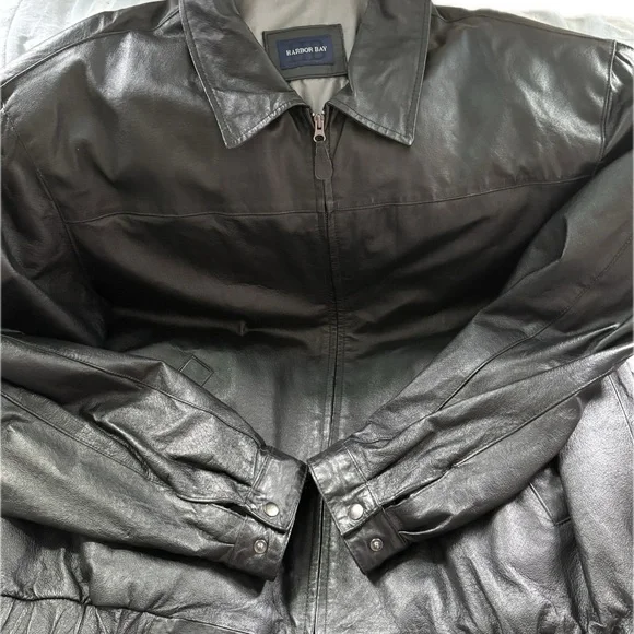 🖤 Harbor Bay 100% Genuine Black Leather Men's Jacket 2XLT - Picture 15 of 16